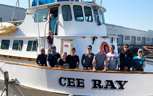 Students aboard the Cee Ray boat