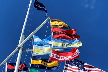 Rowing flags of intercollegiate crew teams