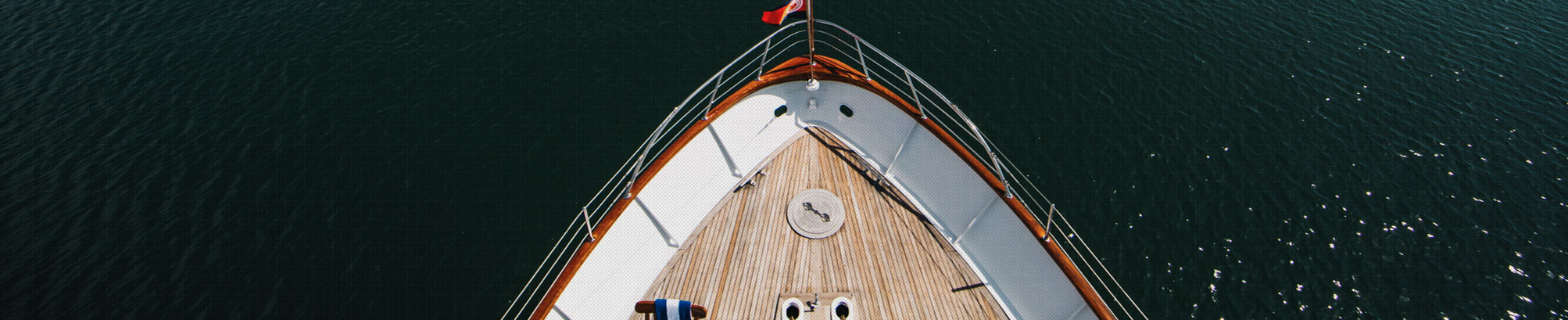 Aerial View of front end of a boat